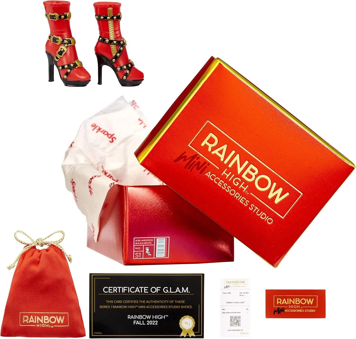 Rainbow High Mini Accessories Studio - 25  Mystery Fashion Shoes & Outfits for Dolls. Great Gift for Kids 6-12.