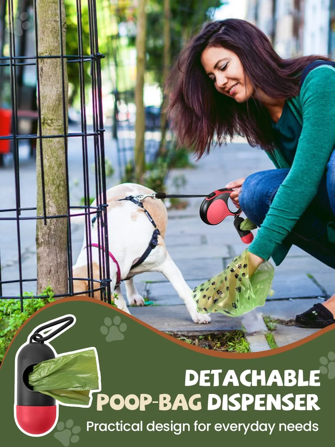 Retractable Dog Leash with Led Light, Douexio 16ft Rechargeable Walking Dog Leash for Small Medium Dogs Up to 66 lbs,360 Tangle-Free, One-Button Control, High Strength Hook