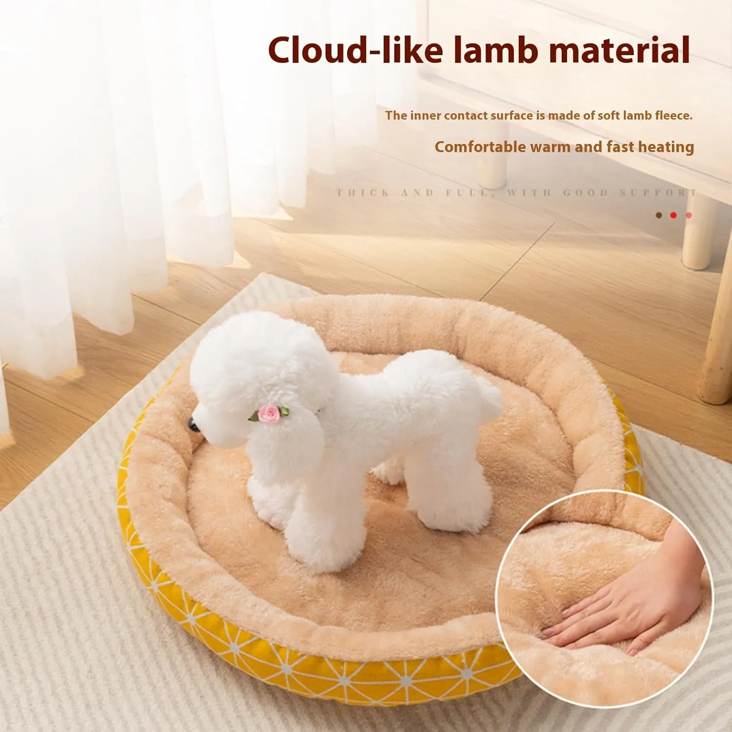Round Donut Cuddler Round Puppy Dog Bed, Pet House Kittens Sleeping Nest Soft Self-Warming Improved Sleep Winter Warm Supplies,Universal Cat Bed Pet Mat Dog Bed Dog House Pad Round Nest Warm Pet Nest