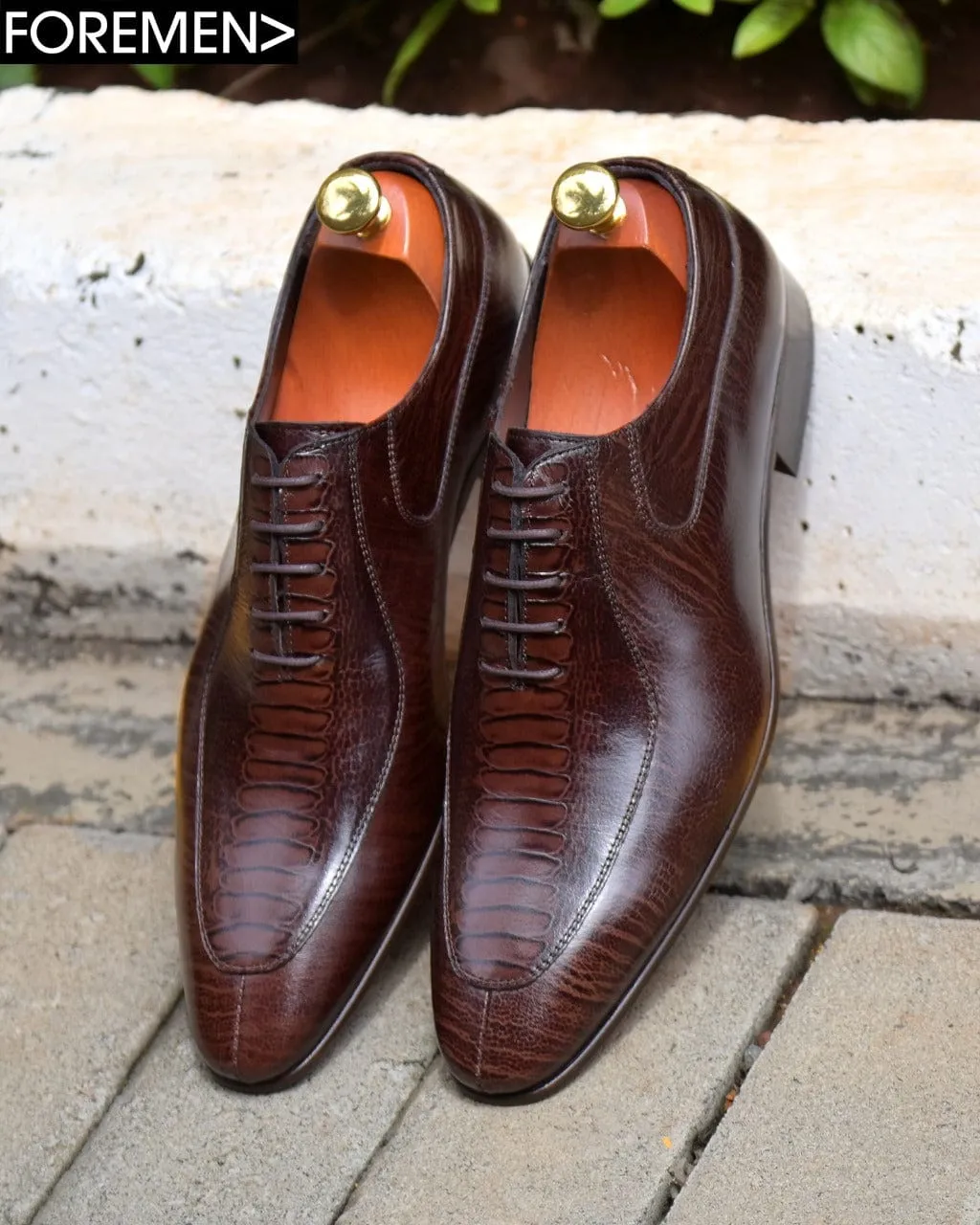 SANTORINI | Coffee Leather Sole Oxfords