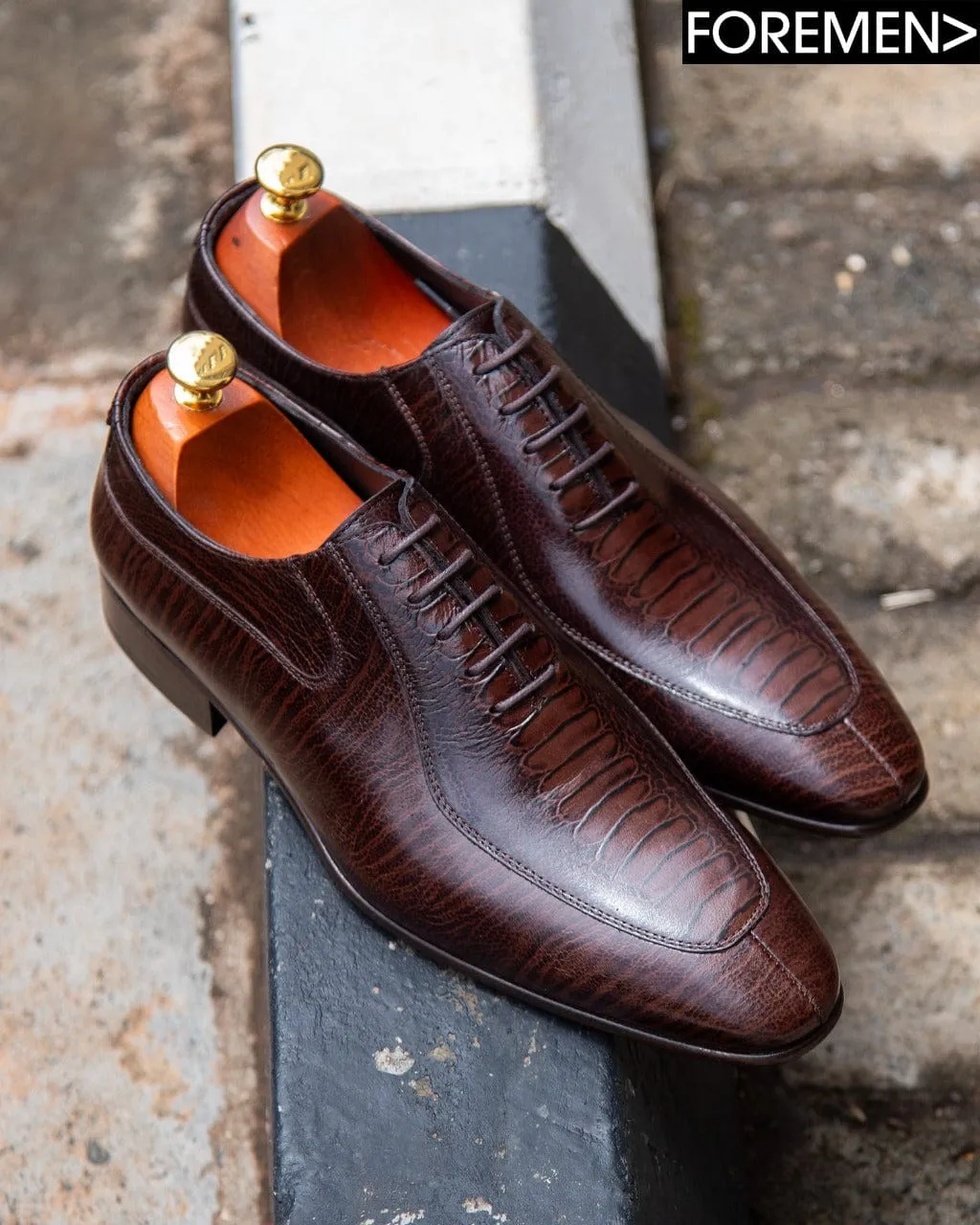 SANTORINI | Coffee Leather Sole Oxfords