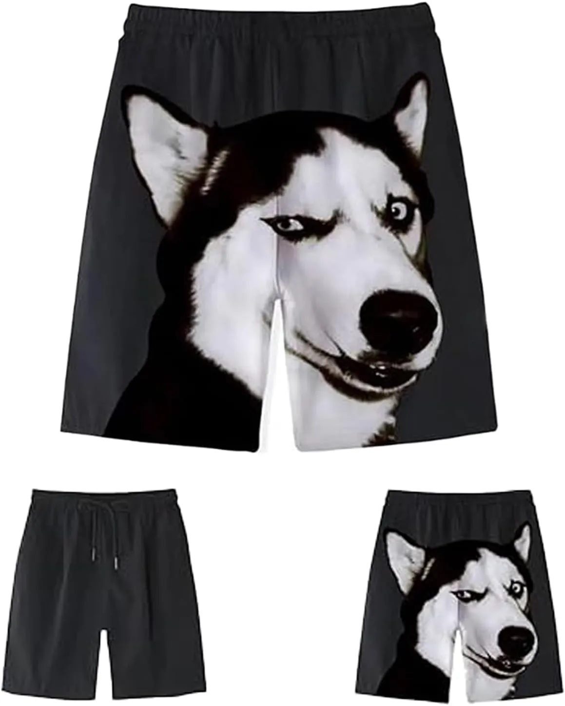 Shorts with Dog Face on Butt, Realistic 3D Cute Funny Puppy Print Workout Shorts, for Men/Women
