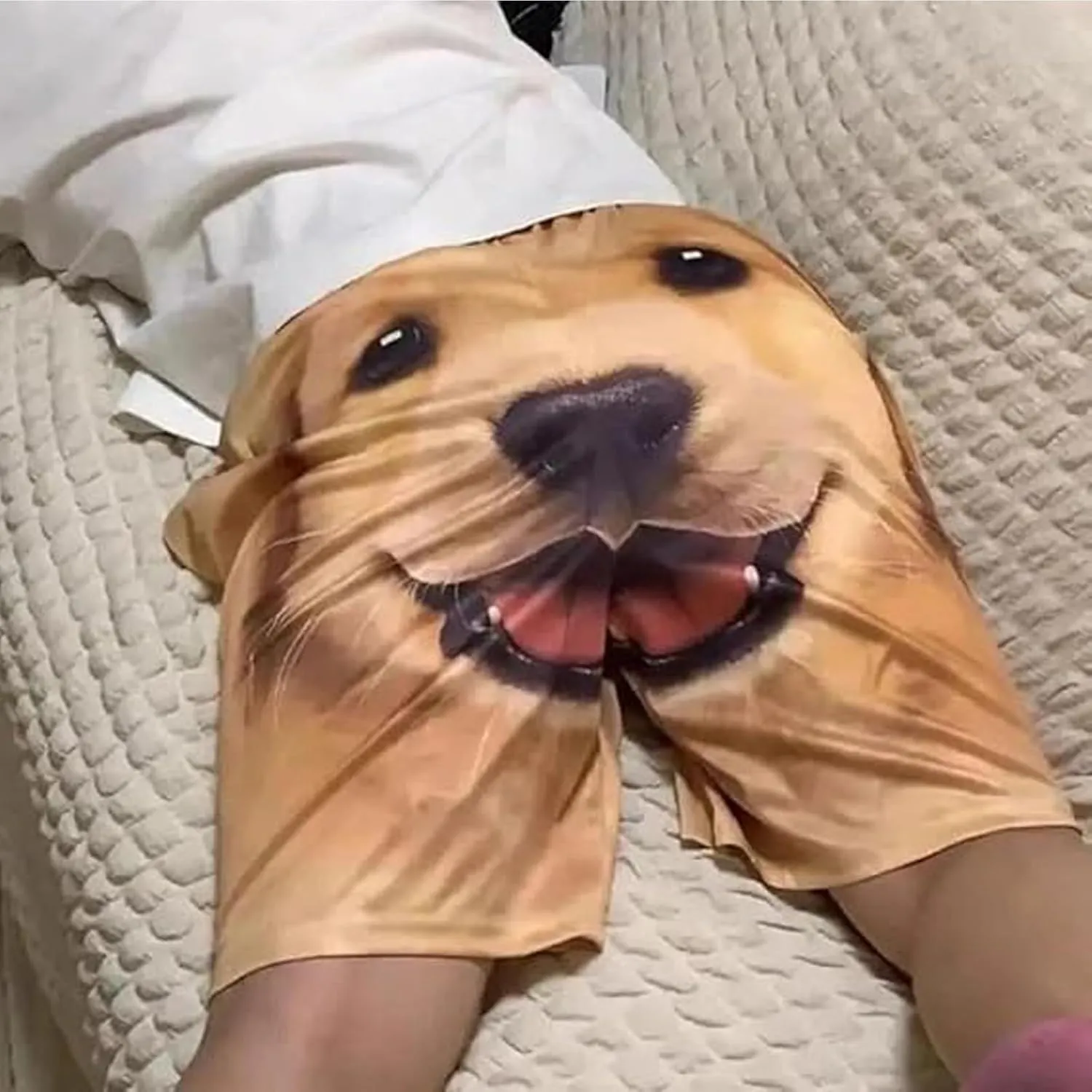 Shorts with Dog Face on Butt, Realistic 3D Cute Funny Puppy Print Workout Shorts, for Men/Women