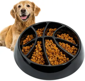 Slow Feeder Dog Bowl, Anti-chocking Healthy Neater Eating Bloat Stop Release Boredom Anxiety for Small Medium Dogs Melmaine Food Grade Interactive Basketball Puzzle Maze Bowl 2 Cups