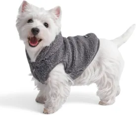 Spark Paws Teddy Dog Sweater - Sherpa Hooded Vest with Warm Fleece Lining, Winter Coat Suitable for Small Medium Large XL XXL Breeds - Grey - M