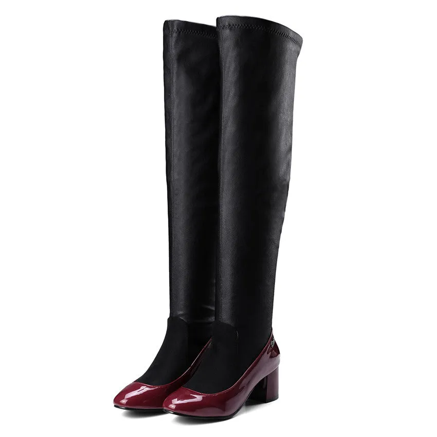 Stretch boots over the knee
