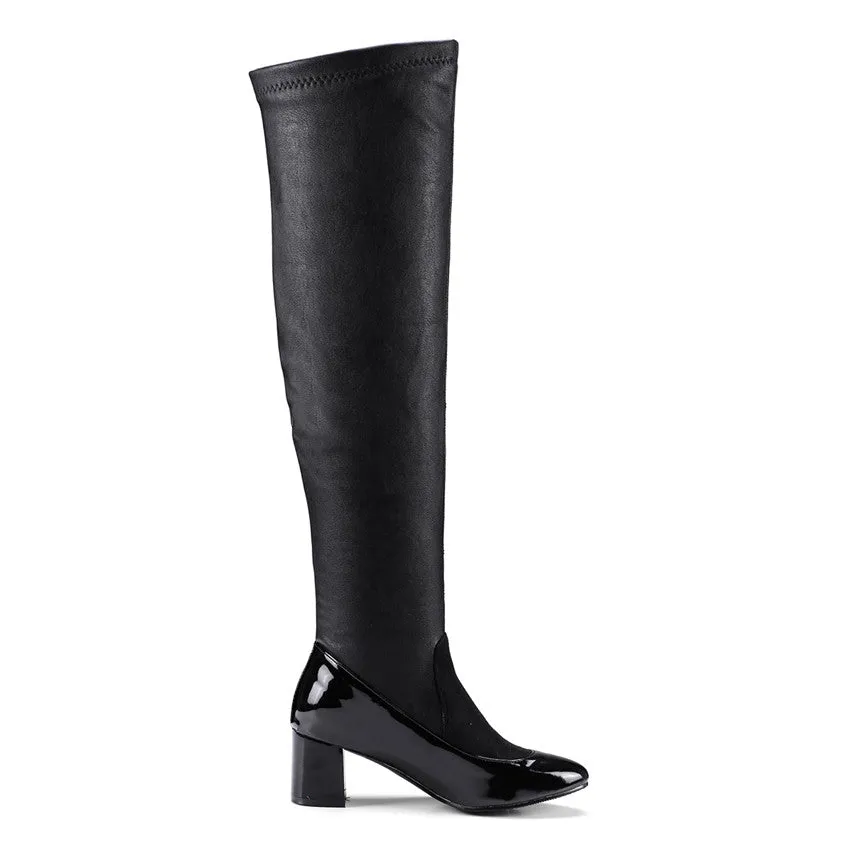 Stretch boots over the knee