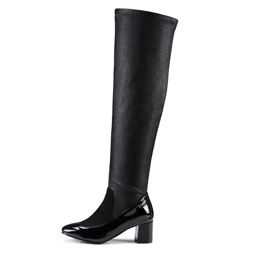 Stretch boots over the knee