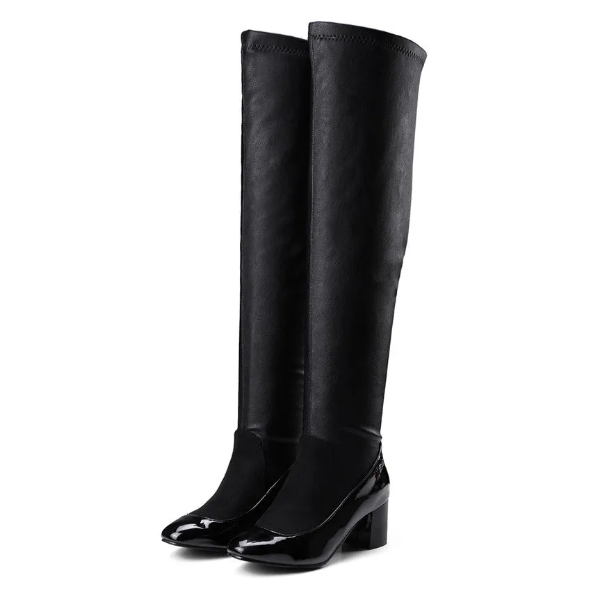 Stretch boots over the knee