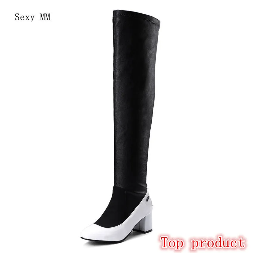 Stretch boots over the knee