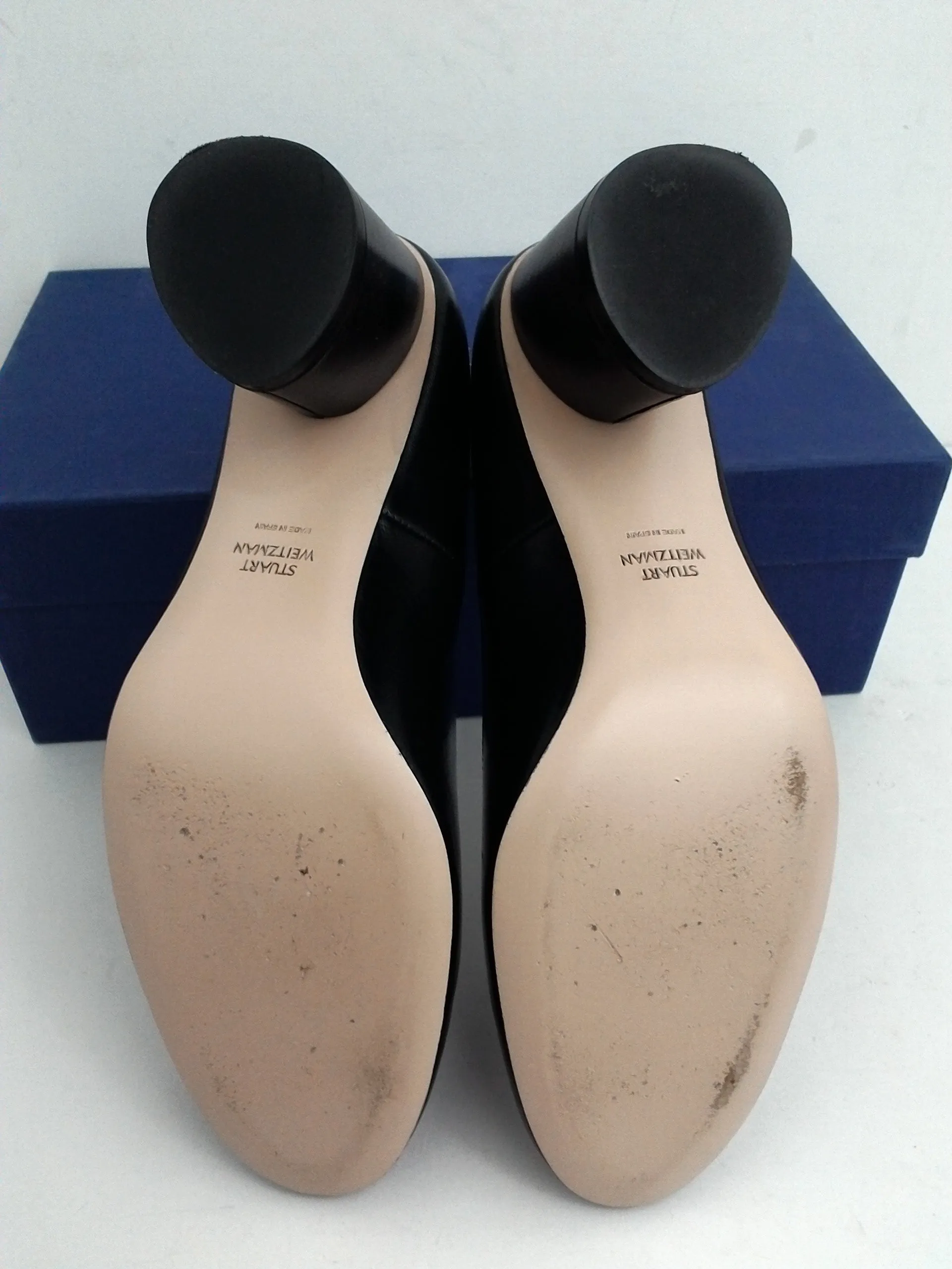 Stuart Weitzman Women's Azalea Black Leather Heels Size 7 M