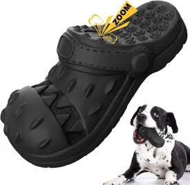 Tough Tuffy Toys for Aggressive Chewers - Indestructible Dog Toys, Natural Rubber Chew Toys with Beef Flavor for Small, Medium & Large Squeaky Dogs (Black)