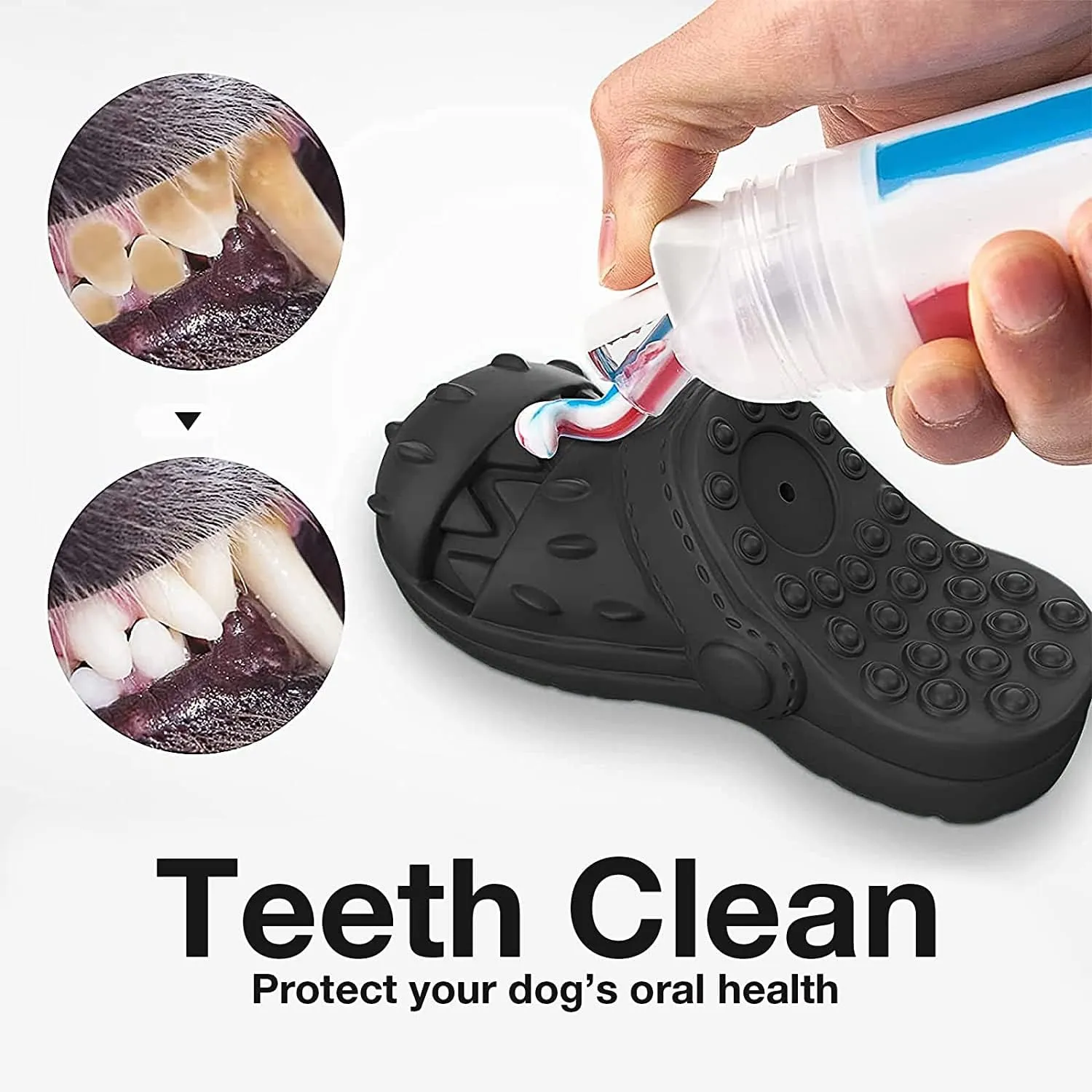 Tough Tuffy Toys for Aggressive Chewers - Indestructible Dog Toys, Natural Rubber Chew Toys with Beef Flavor for Small, Medium & Large Squeaky Dogs (Black)