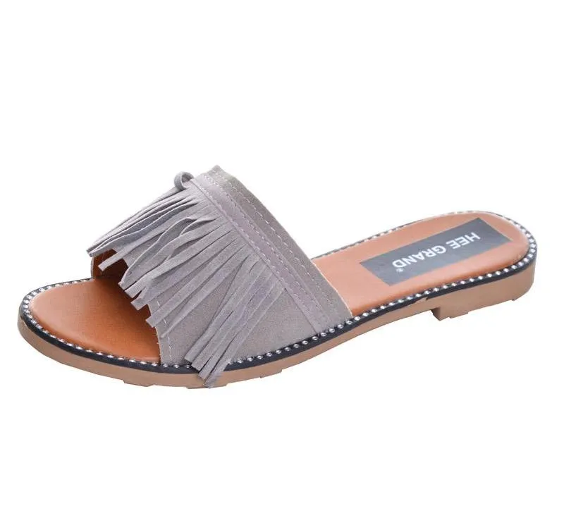 Vintage Tassel Flip Flops