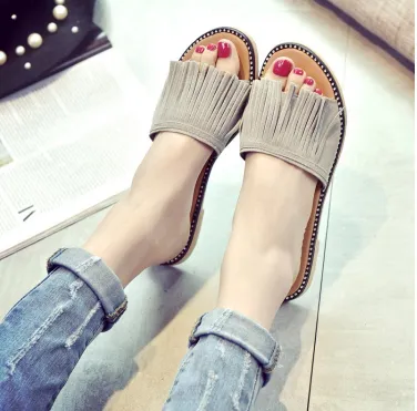 Vintage Tassel Flip Flops