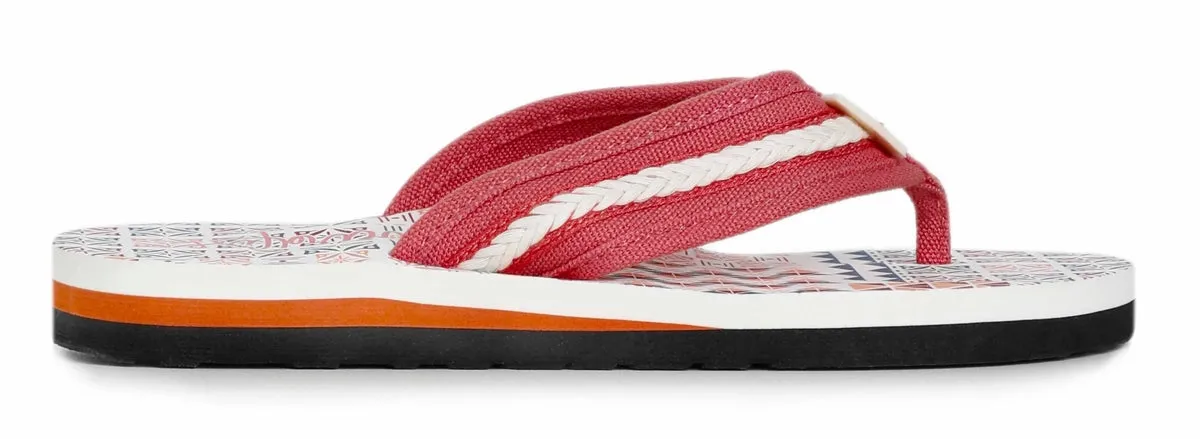 Weird Fish Womens Salcombe Printed Flip Flops - Light Cream