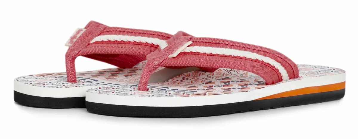Weird Fish Womens Salcombe Printed Flip Flops - Light Cream