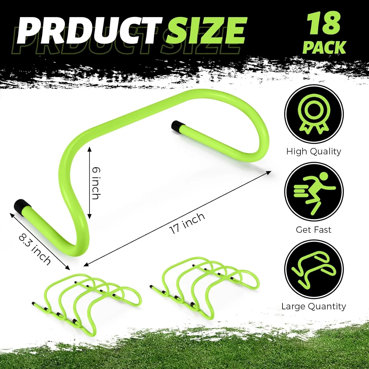 Wettarn 18 Pcs 6" Speed Training Hurdles Durable Agility Training Hurdle Agility Plyometric and All Purpose Equipment for Athletes, Soccer, Basketball