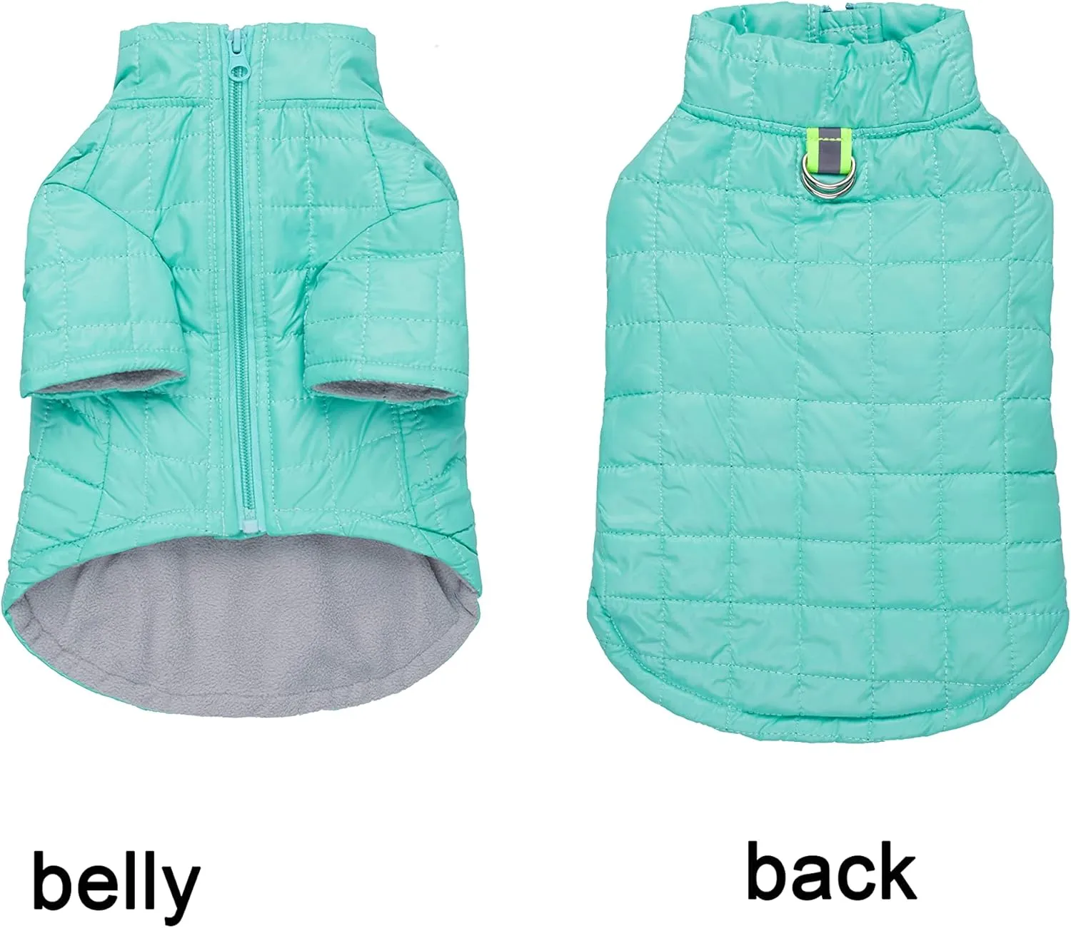 Winter Small Medium Dog Coat Windproof, High Collar Dog Jacket Cotton-Padded for Puppy, Cat, Doggie Pets Clothing with Zipper and D Ring